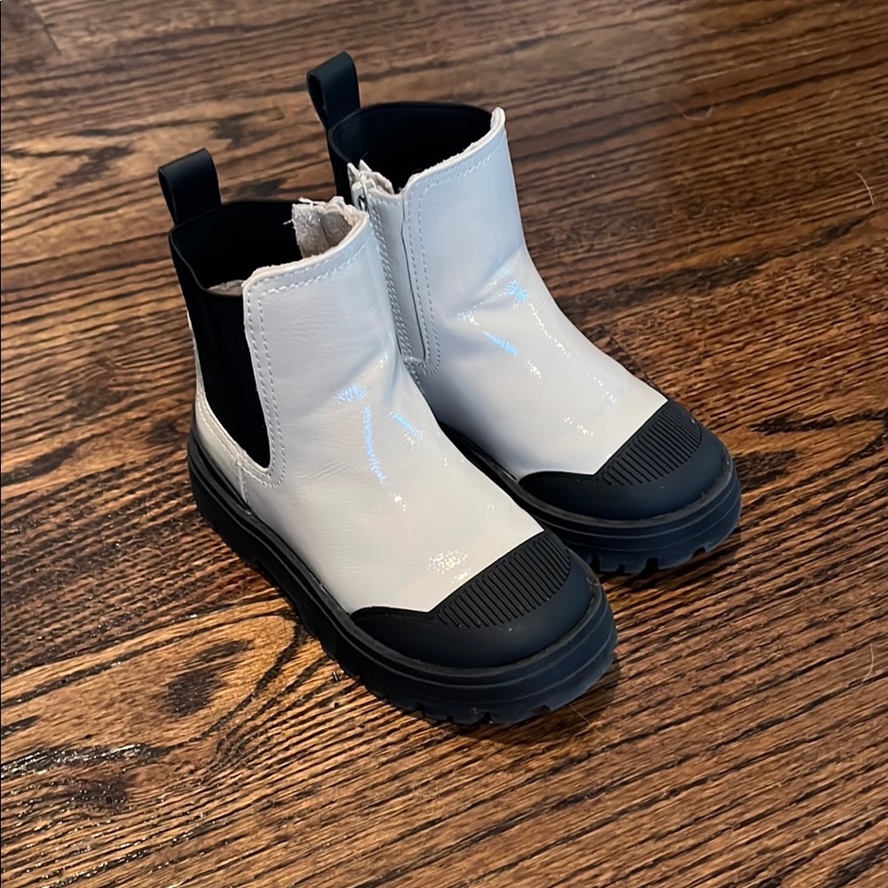 Stylish White and Black Girls Zara Ankle Boots